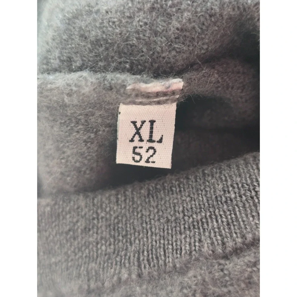 VALENTINO Logo Studio Gray Men's XL 52 Sweater Merino Wool V-Neck Vintage Italy